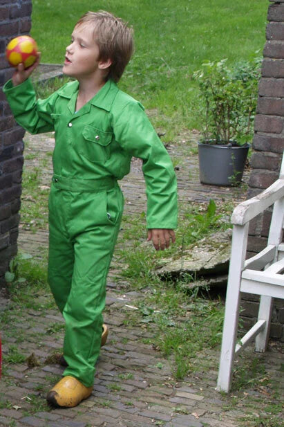 Groene Kinderoveralls met geborduurde naam