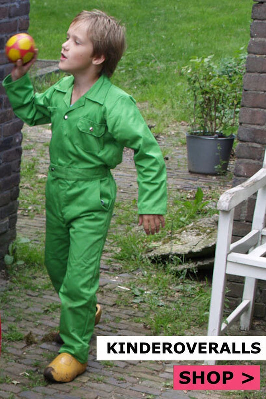 Groene Kinderoveralls met geborduurde naam + print