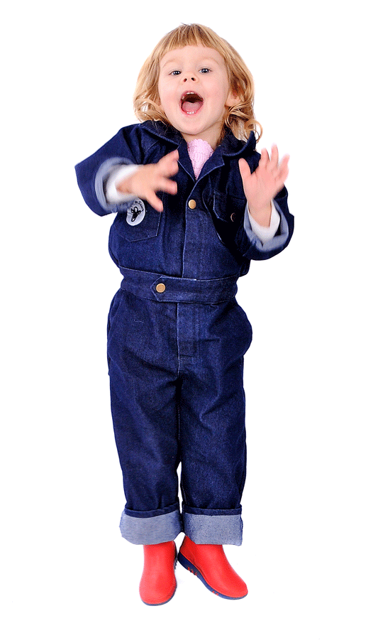 Jeansoverall Kinderoveralls met geborduurde naam